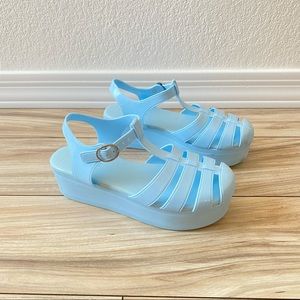 Jeffrey Campbell Candied Platform Rubber Sandal in Blue Size 9